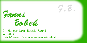 fanni bobek business card